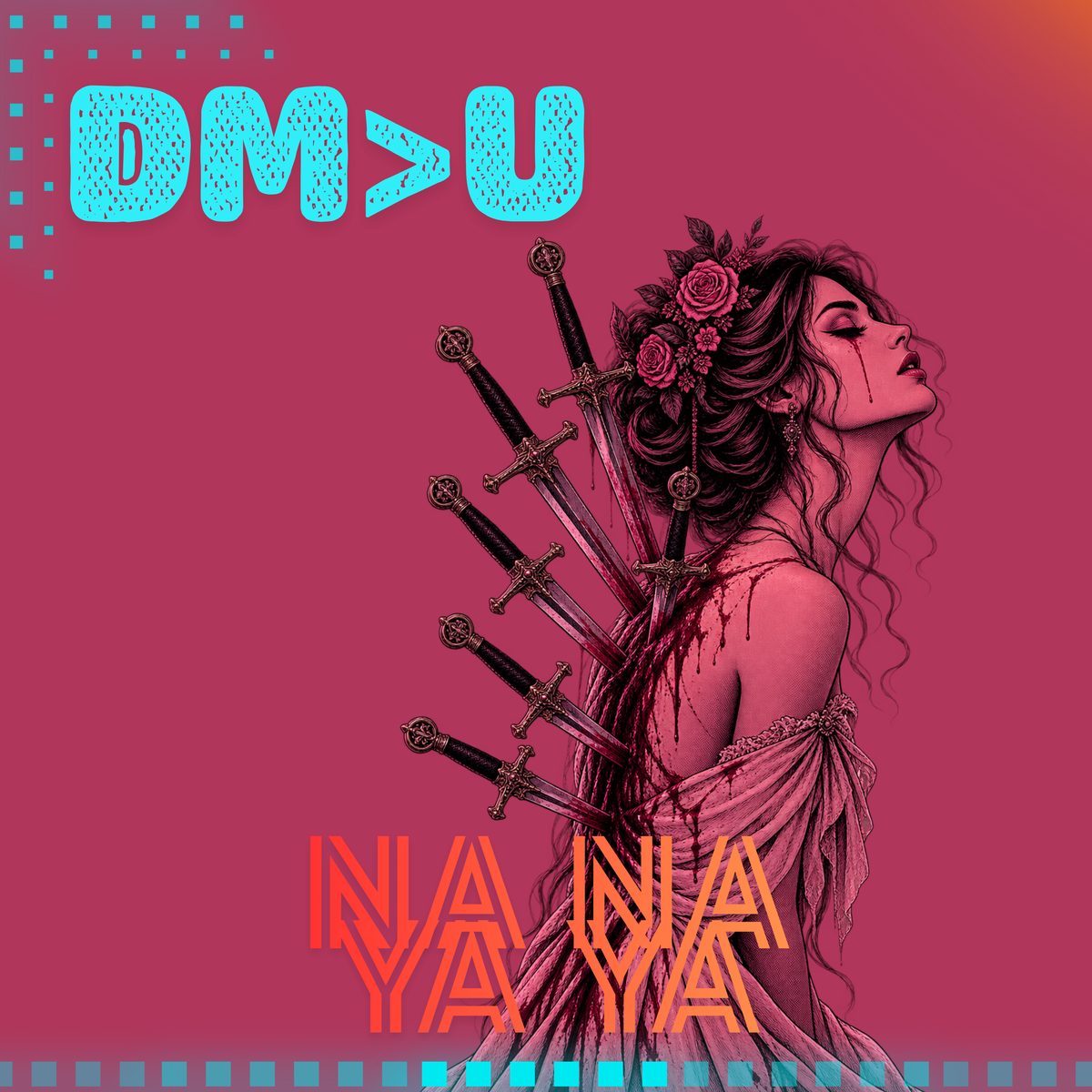 Na Na Ya Ya cover — woman with swords in her back on hot pink